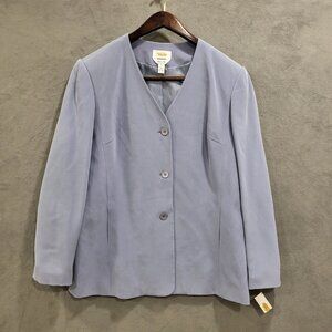 Talbots NWT Women's‎ Purple Silk Blazer Jacket Size 14 Office Wear Elegance